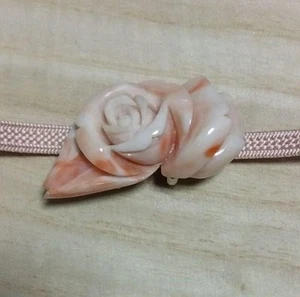 Vintage Coral Brooch Obidome Pink Natural Flower Design - Imagen 1 de 6