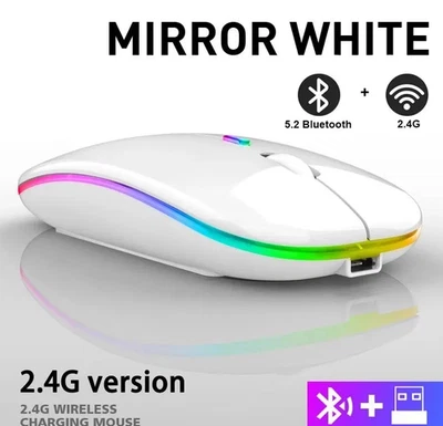 1件装无线RGB游戏鼠标可充电蓝牙鼠标3600DPI适用于笔记本电脑PC — 第 1/4 张图片