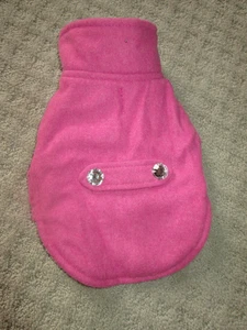 XS Lulu Pink Hundejacke Mantel verstellbarer Verschluss rosa Leinenöffnung mit Strass - Bild 1 von 2