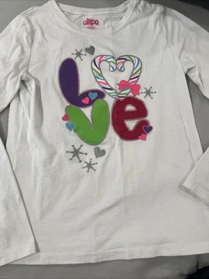 Circo 女孩 XL 14/16 白色长袖衬衫“Love” — 第 1/4 张图片
