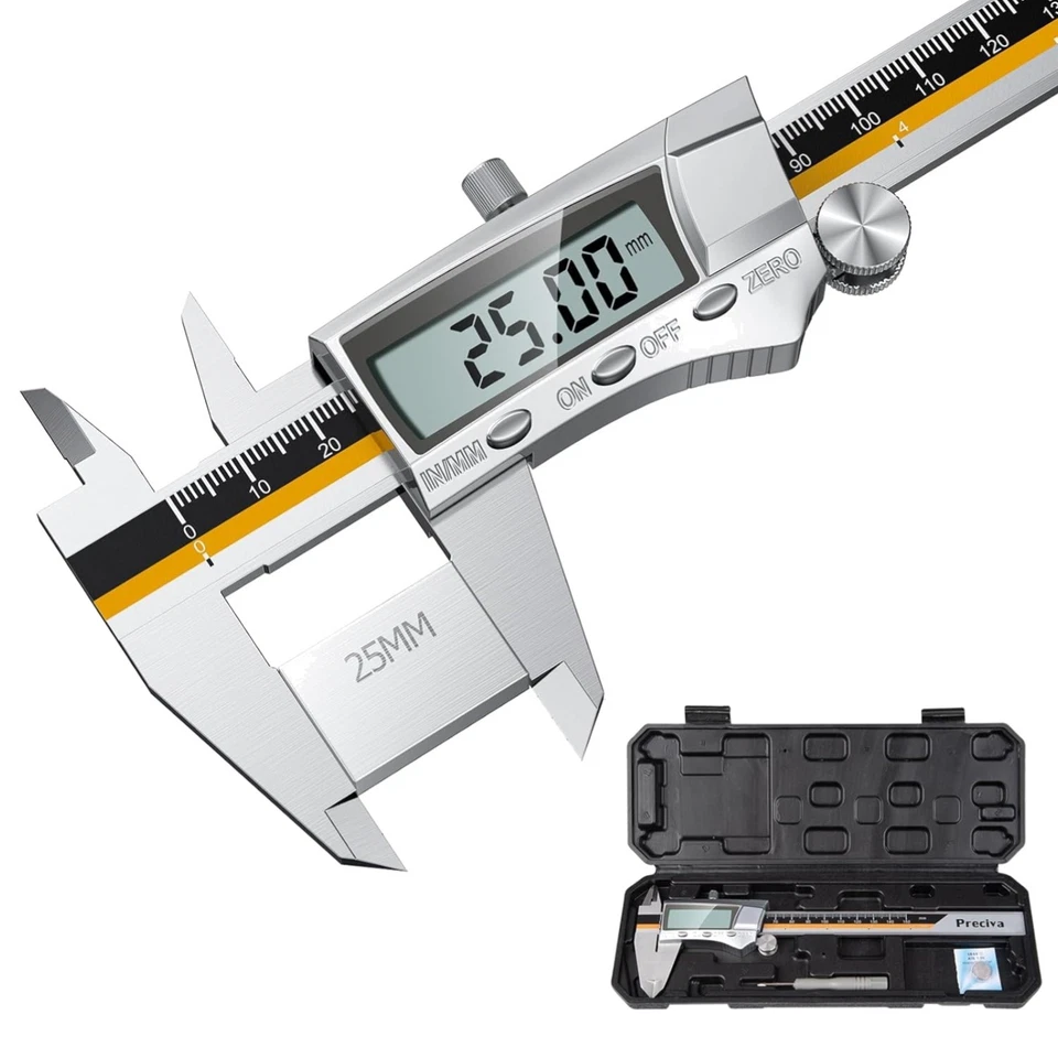Preciva Digitaler Messschieber 150 mm Messlehre Edelstahl Messwerkzeug Haushalt