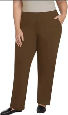 Matty M Women's Pull On Straight Leg Office Pants, Tobacco,  XXL - Image 1 of 4