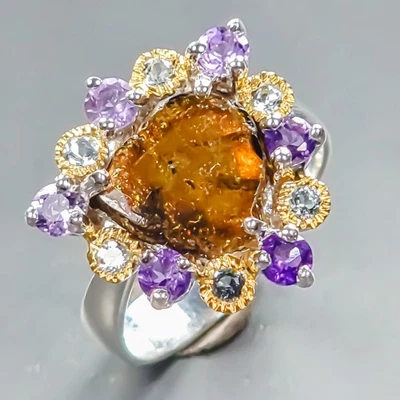 Handmade Natural Tourmaline Ring 925 Sterling Silver Size 6 /R440469 - Image 1 of 4