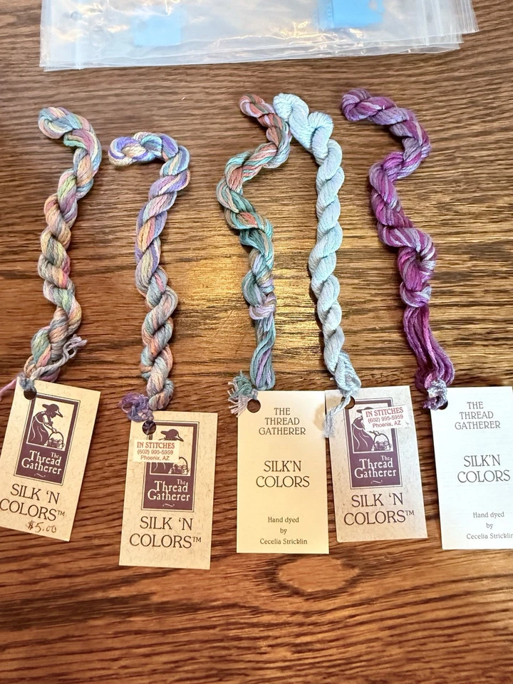 The Thread Gatherer-Silk 'n Colors Floss- Lot of 5 Skeins Hand Dyed 100% Silk - Image 1 of 4