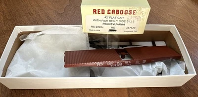 Kit Red Caboose HO RC-2226c 42’ Flat Car Fishbelly Side Pennsylvania 437120 NY Foto 1 de 4
