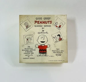 Vintage 1958 Peanuts Comic Strip 36 Napkins, Original Box with 4 Designs - Picture 1 of 7