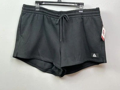 Pantalones Cortos Reebok Para Mujer 2XL Negros Relajados Cortos Polar Salón Cordón Atlético Foto 1 de 4