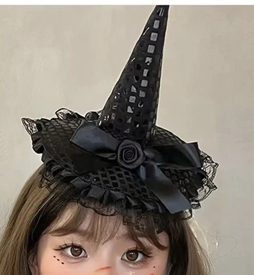 Diadema sombrero bruja Halloween negro o naranja Foto 1 de 2