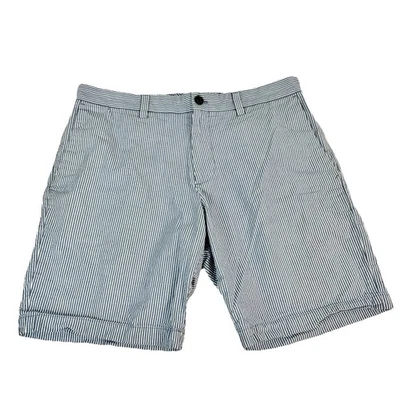 "Panana Republic Aiden Seersucker 33 pantalones cortos de algodón con cremallera frontal plana 9"" entrepierna" Foto 1 de 4