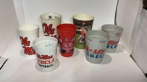 Lot Of 7 Vintage Ole Miss Rebels Plastic Football Stadium Cups - Picture 1 of 2