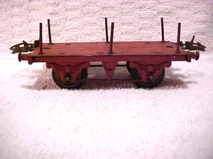 Vintage Hornby Meccano Ferrovia Letto Piatto Palo/Log Car Raro - Foto 1 di 11