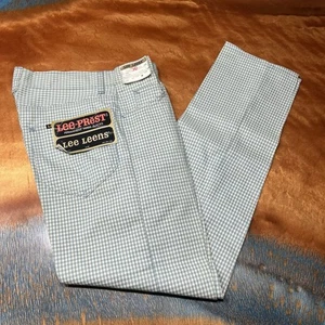 Vintage Lee Prest Lee Leena slacks Blue  plaid pants NOS USA size 29x30 - Picture 1 of 15
