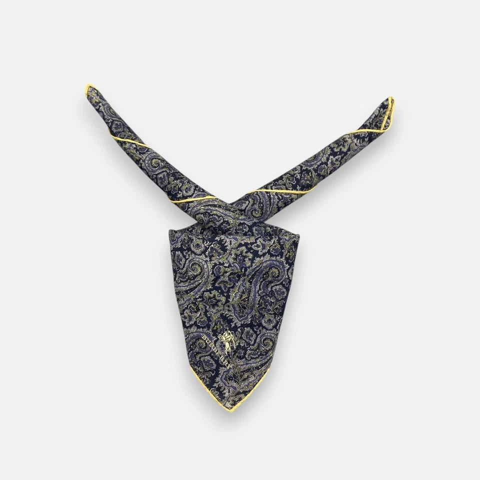 Vintage 90s Burberry Handkerchief Neckerchief Paisley Square Scarf - Image 1 of 4