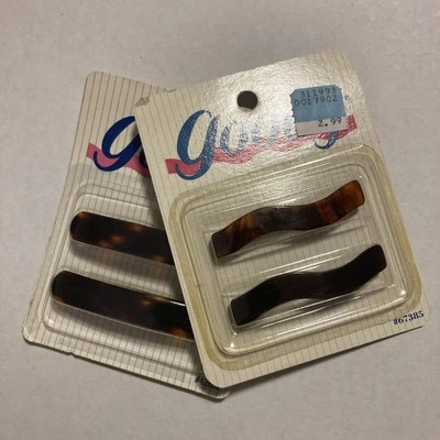 Goody “Tortoise-like” Auto Clasp Hair Barrettes 4 Total (2 Diff. Sets) New G15 - Image 1 of 4