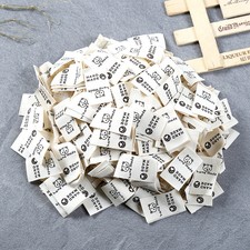 100x Handmade Bear Woven Folded Label for DIY Clothes Tags Sewing Accessories