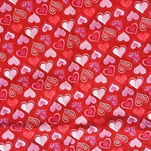 1 1/8 yd x 42" Sewing Quilting Fabric Hearts Valentine With Glitter - Picture 1 of 3