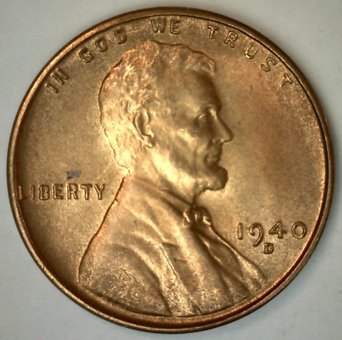 1940 D 1c Lincoln Wheat Uncirculated One Cent Denver Mint Bronze Coin Cover