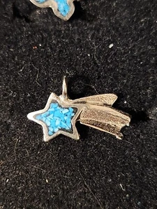 Vintage Nickle Silver PENDENTS Star Resin Filled Various Sizes - Picture 1 of 1