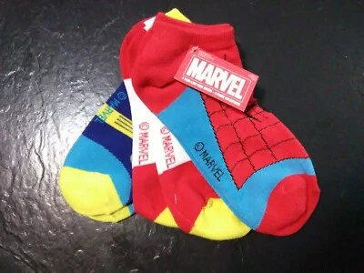 Marvel Spider-Man, Falcon, Thor Avengers 3 Pair  Low Rise Socks 9-11 / 4-10 NWT. - Image 1 of 4