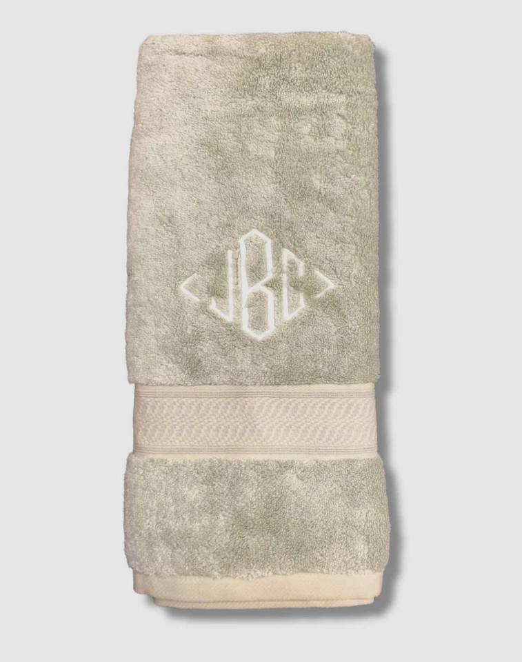 $39 Sferra зеленый Амира монограмма JBC ванной вручную полотенце 20 «x 30» - Изображение 1 из 1