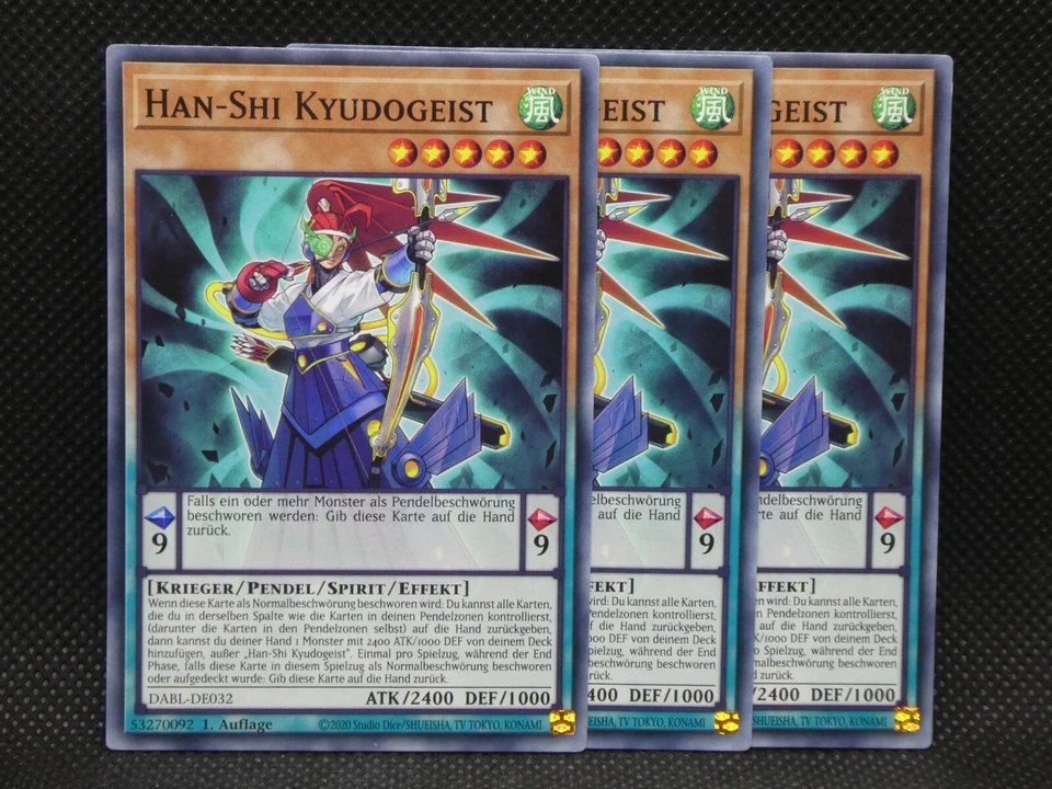 Yugioh Playset 3x Han-Shi Kyudogeist DABL DE032/ Common/ Near Mint/ Deutsch - Bild 1 von 1
