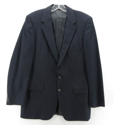 VINTAGE Aquascutum Of London Sport Coat Men 38 Blue Navy Blazer Jacket Striped - Image 1 of 4