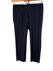 Canali Mens Wool Dress Pants Blue Flat-Front 40x29 - Picture 1 of 6