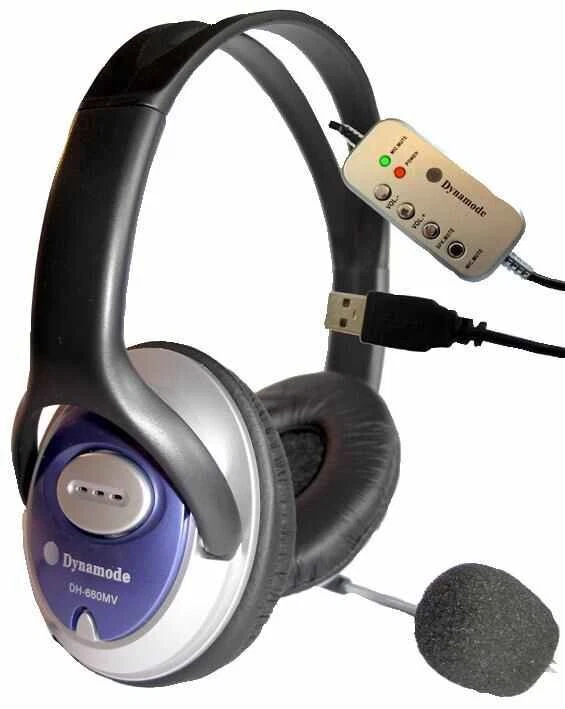 DYNAMODE - USB Stereo Headset with Boom Mic - Skype Compatible - Image 1 of 1