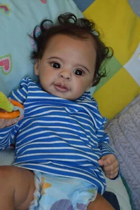 Reborn Baby Dolls Black Boy 21" Newborn Real Baby African American Baby Doll  - Picture 1 of 4