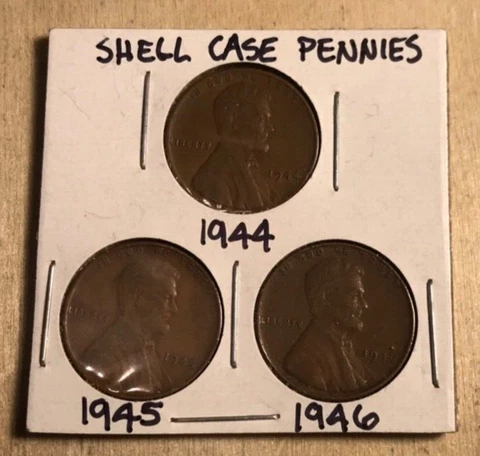 Shell Case Penny Collection in a Coin Flip Cover