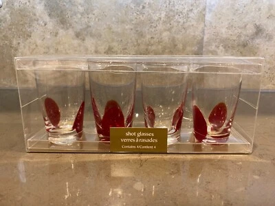 PIER 1 vasos de chupito rojo Verres A caja de afeitado vajilla de tequila - Juego de 4 Foto 1 de 3