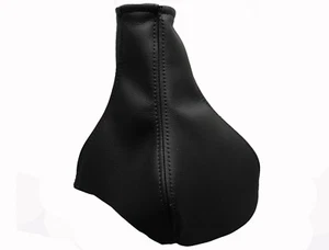 FORD COUGAR (1998-2002) Cuffia Leva Cambio 100% Vera Pelle - Cuciture Nero - Picture 1 of 1