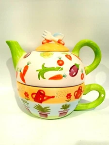 Tea for one set Novelty Set Teapot & Cup - Mug - Gardening - Used. See Photos - Picture 1 of 7