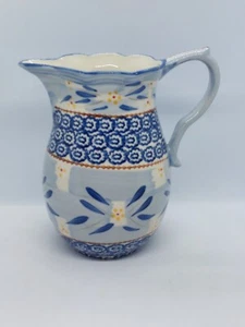 Temptations Old World Blue 1.5 Quart Pitcher Jug Blue Floral 8” Tall Kitchenware - Picture 1 of 10