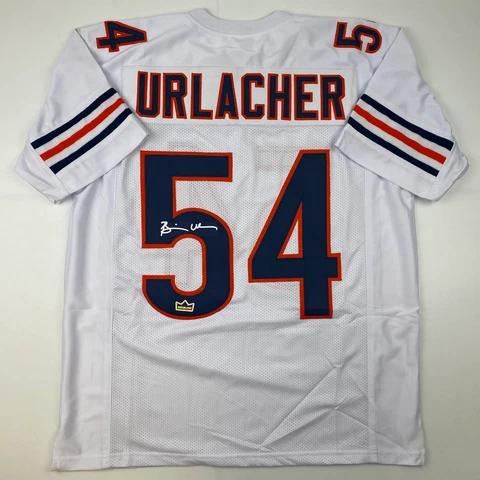Facsimile Autographed Brian Urlacher Chicago White Reprint Jersey Size Men's XL Cover