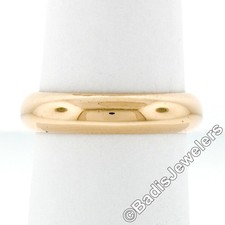 Classic Vintage Plain 18K Yellow Gold 4.45mm Domed Polished Wedding Band Ring