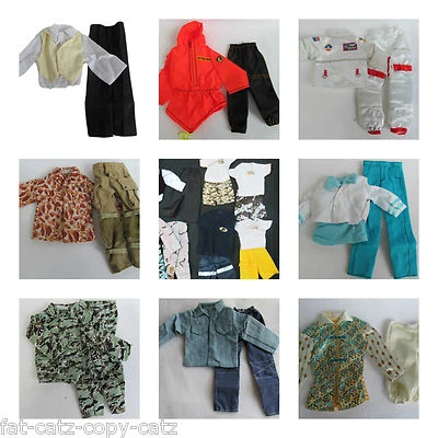 FAT-CATZ-COPY-CATZ 1x KEN ACTION MAN GI JOE PUPPEN KLEIDUNG OUTFITS HOSE SHIRT SHORTS ANZUG SETS
