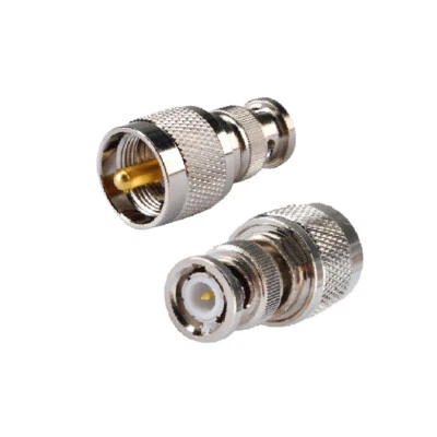 UHF PL-259 Male to BNC Male RF Radio Antenna Adapter Converter Connector 2-pack - Image 1 of 4