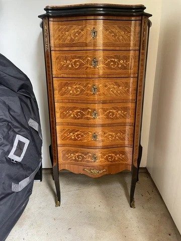 French Inlaid Lingerie Chest Dresser Cover