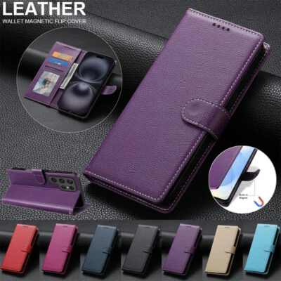 For Samsung S25 S24 S23 S22 S21 S20 S10 S9 S8 Magnetic Leather Wallet Case Cover - image 1 of 4
