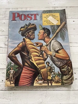 Saturday Evening Post April 21, 1945 – WWII Tropics Cover by Stevan Dohanos - Imagem 1 de 4