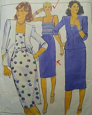 Vintage 1980s Style Jacket Skirt Top Sewing Pattern 3058 Bust 36" 92cm - Image 1 of 3