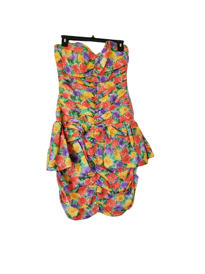 VTG Scarlett Nite Womens Cocktail Dress SZ 9/10 Modern 4/6 Peplum Floral 1980s - Image 1 of 4