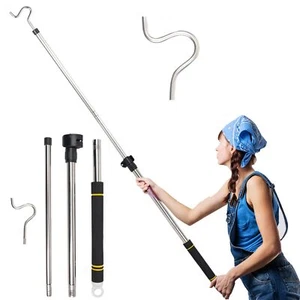 Closet Hanger Reaching Pole 32to 65inch Clothes Hook Pole Telescoping Pole S Hoo - Picture 1 of 6