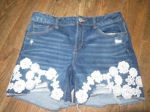 Girls Cute So Embroidered Denim Shorts Size 16 - Picture 1 of 2