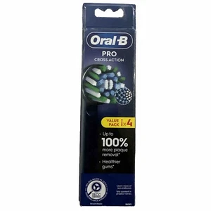 Oral B Pro Cross Action Ersatzköpfe für elektrische Zahnbürste - Schwarz x 4 Köpfe - Bild 1 von 3