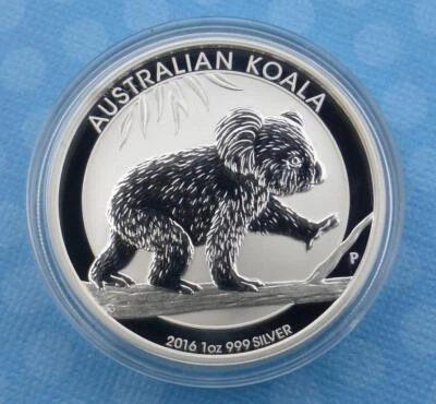 Серебряный австралийский доллар 2016 Australia Koala 1 унция чистота 0,999, 1 унция серебро $1 - Изображение 1 из 4