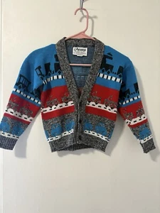 Vintage Amana Boys Vehicle Cardigan - Picture 1 of 4