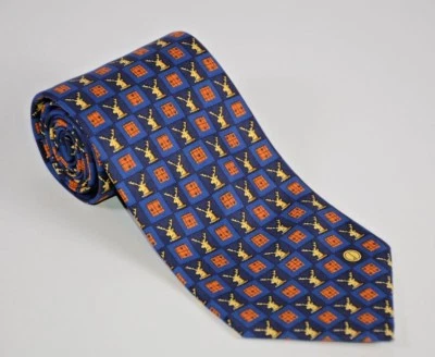 Dunhill мужской галстук лось черный фон цветной Италии шелк карьера  - Изображение 1 из 4