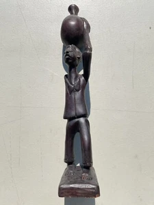 Hand Carved Wooden African Statue Figure Wood Figurine 14” - Picture 1 of 11